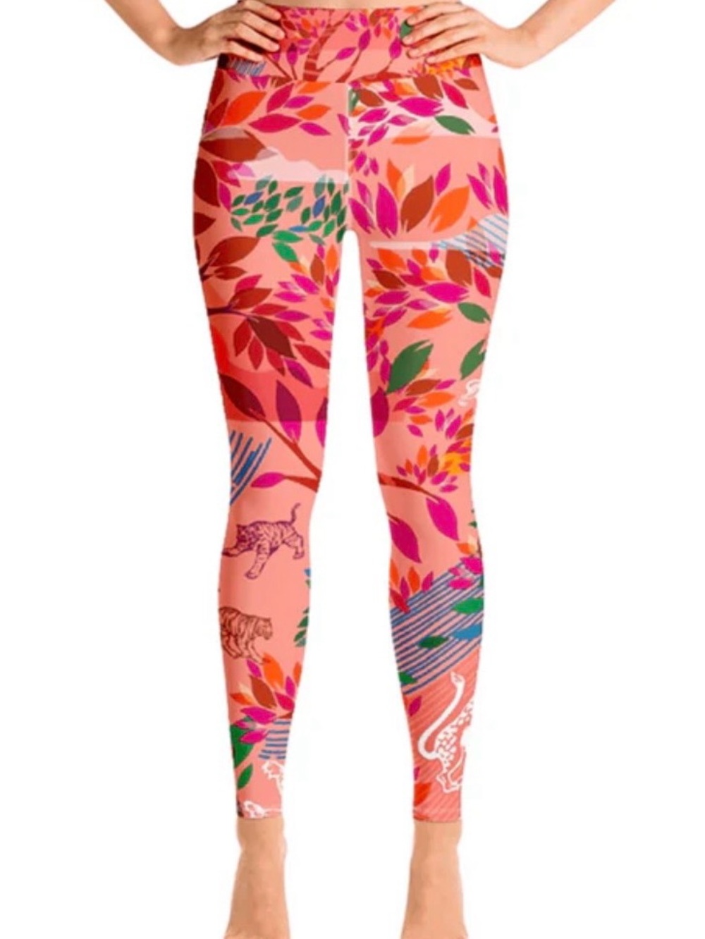 JESSIE ZHAO NEW YORK Tigers in the Garden  High Waist Yoga Leggings Medium 💪🏻 - Picture 2 of 11
